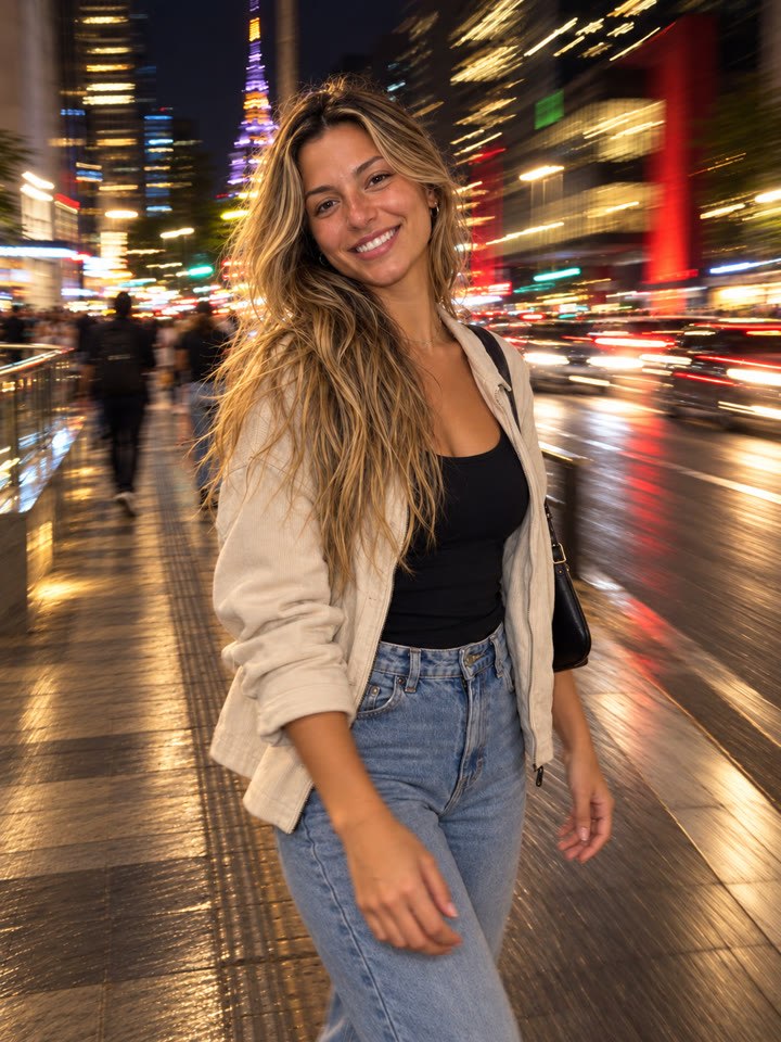 DEPOIS: Foto com flash e rastro de luz no ChatGPT