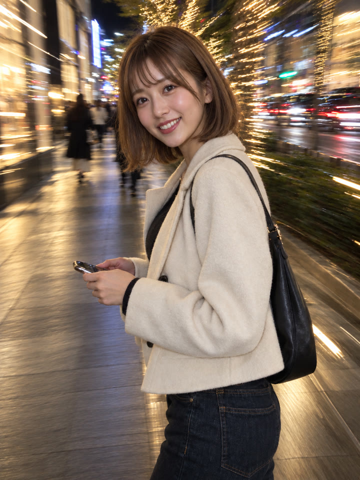 AFTER: 写真1枚で、フラッシュ風のエモい夜スナップに