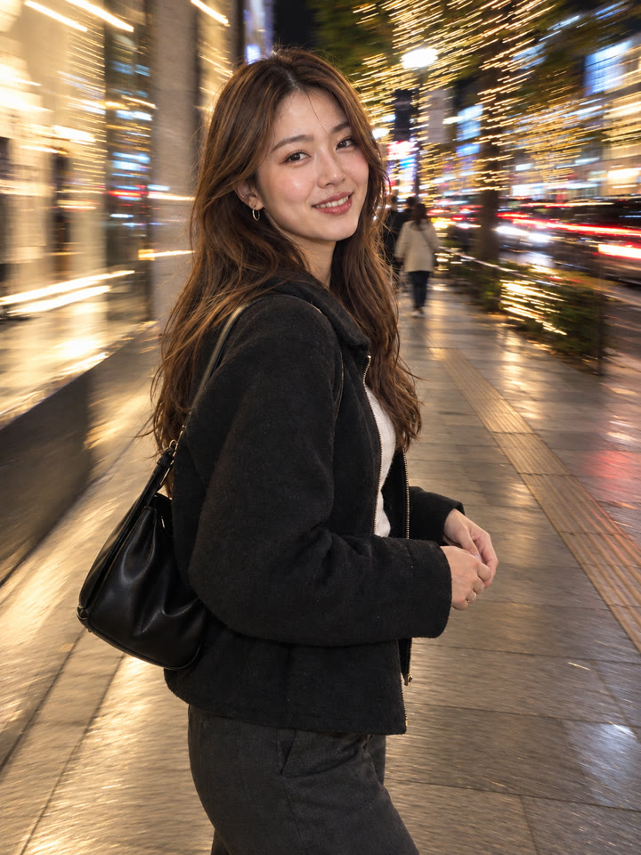 AFTER: 写真1枚で、フラッシュ風のエモい夜スナップに
