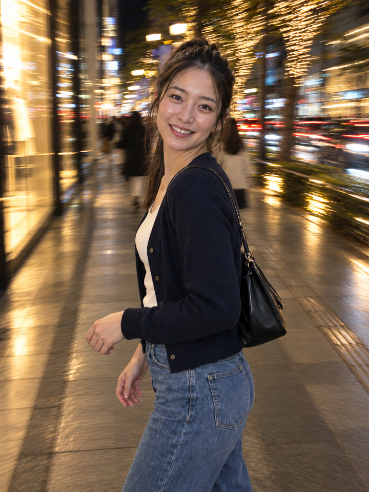 AFTER: 写真1枚で、フラッシュ風のエモい夜スナップに